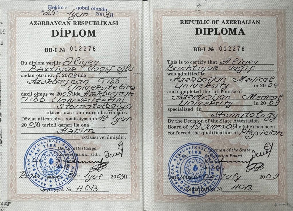 Ali təhsil diplomu